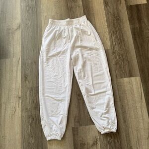 Amazon White sweat Pants with Elastic Waistband and Cuffs